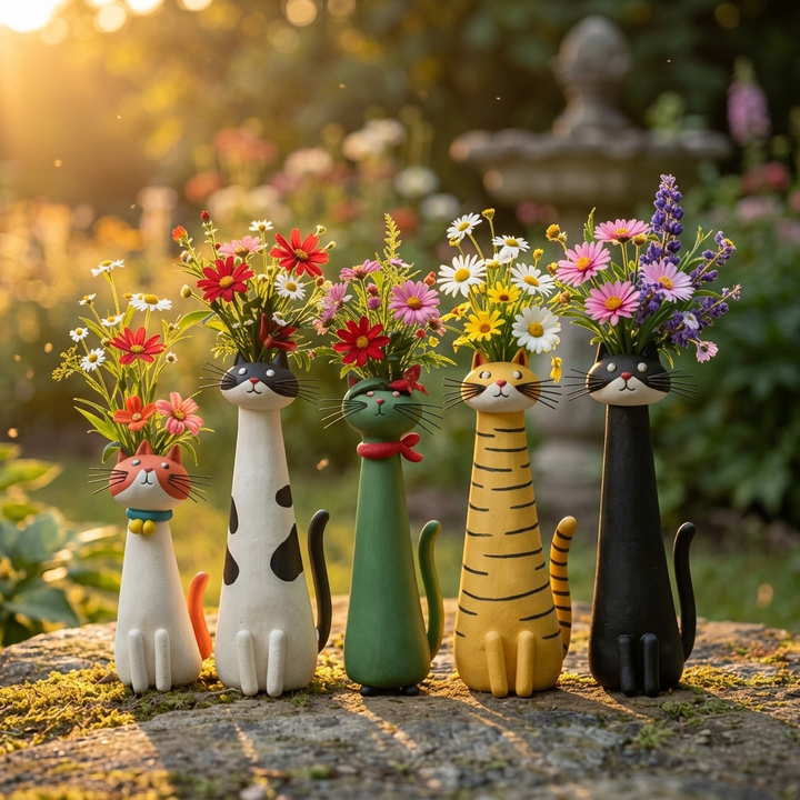 Felina™ – Handmade Ceramic Cat Flower Vase