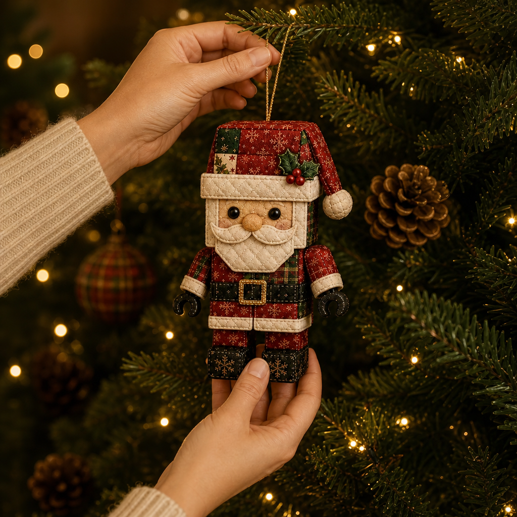 Patchtrim – No-Sew Patchwork Santa Ornament Kit