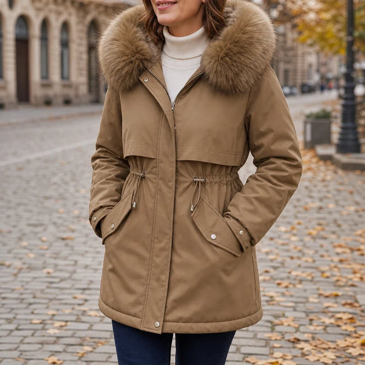 Velora – Plush-Lined Mid-Length Parka