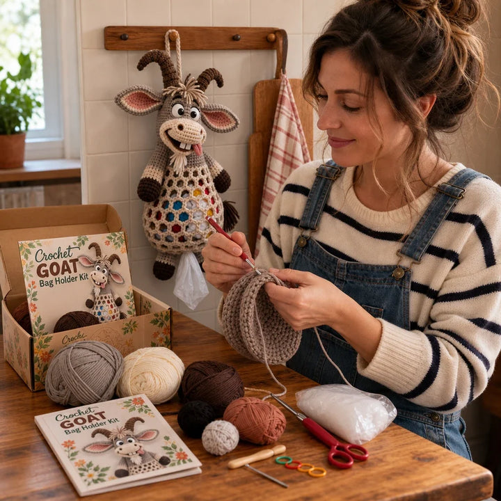 CozyLoop – Crochet Goat Bag Holder Kit