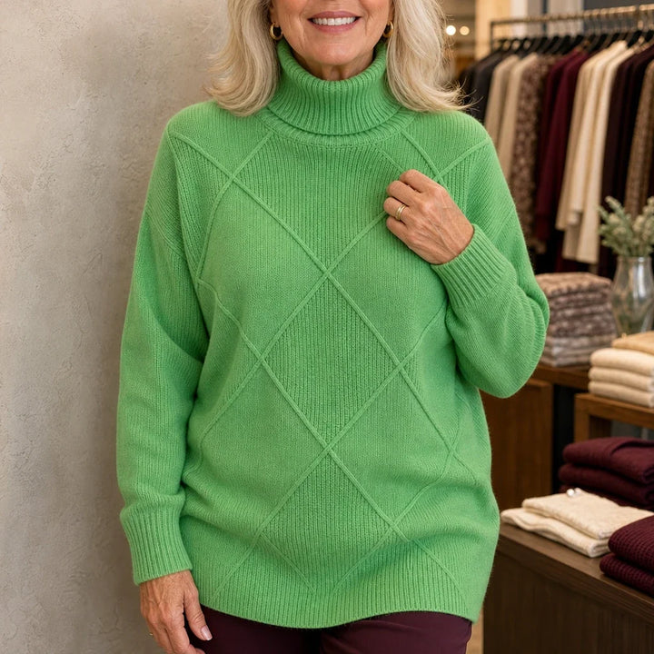 Argylelle – Diamond-Knit Turtleneck Sweater