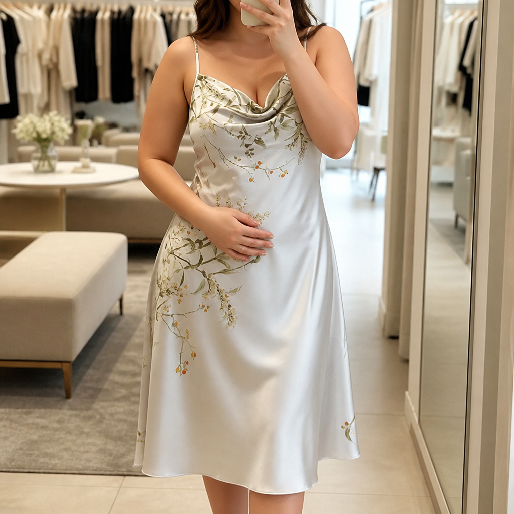 Lastonyou – Cowl Neck Draped Satin Slip Dress
