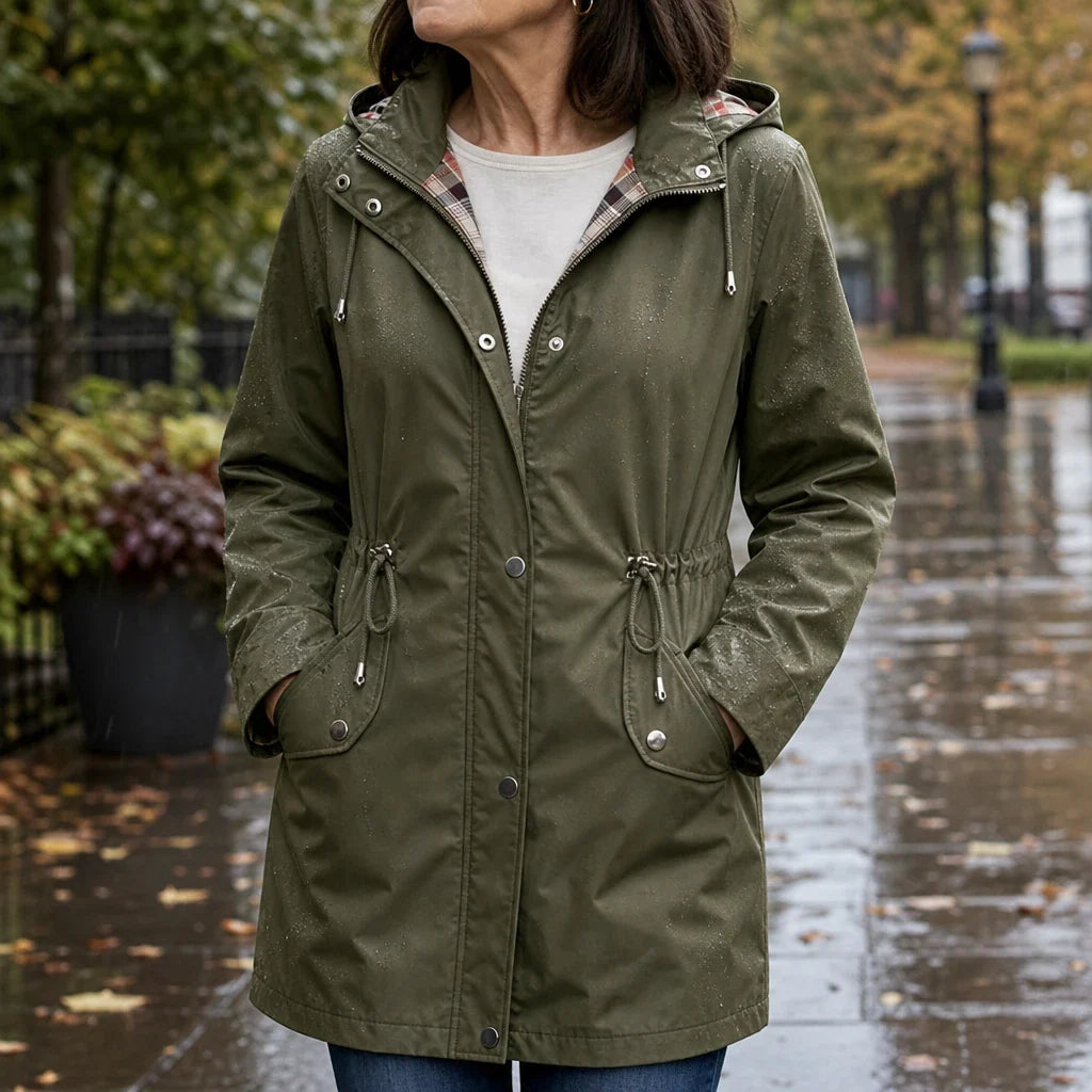 Plaidwell – Detachable Hood Adjustable Waist Rain Jacket