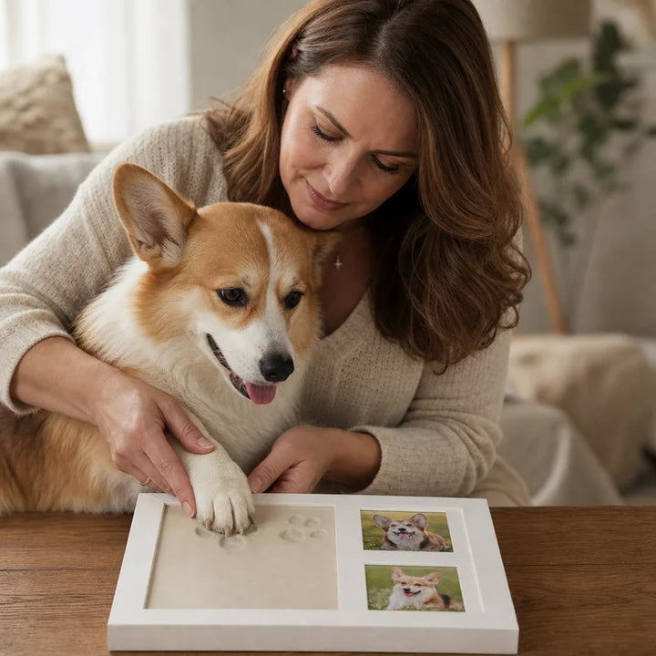 Pawprint Keepsake – Three-Window Paw Print Frame