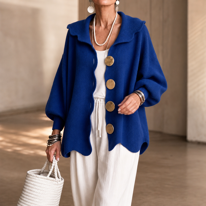 Ribelle – Ribbed Wide-Sleeve Button Cardigan