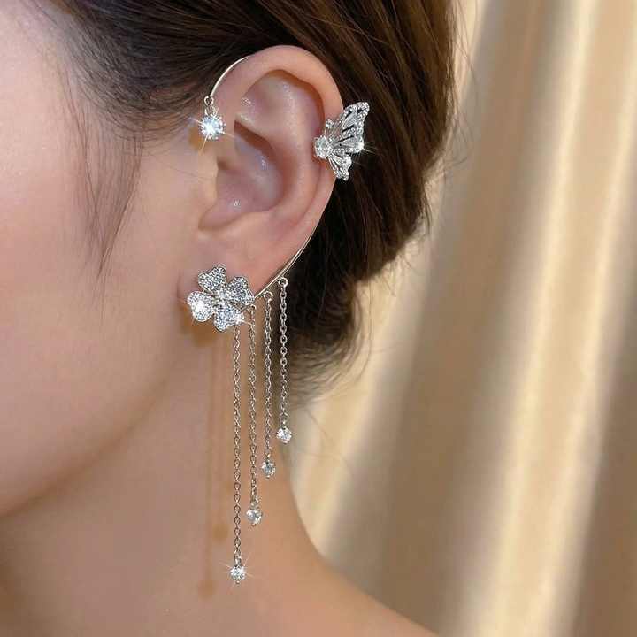 Bellara™ Butterfly Ear Wrap with Flower Tassels