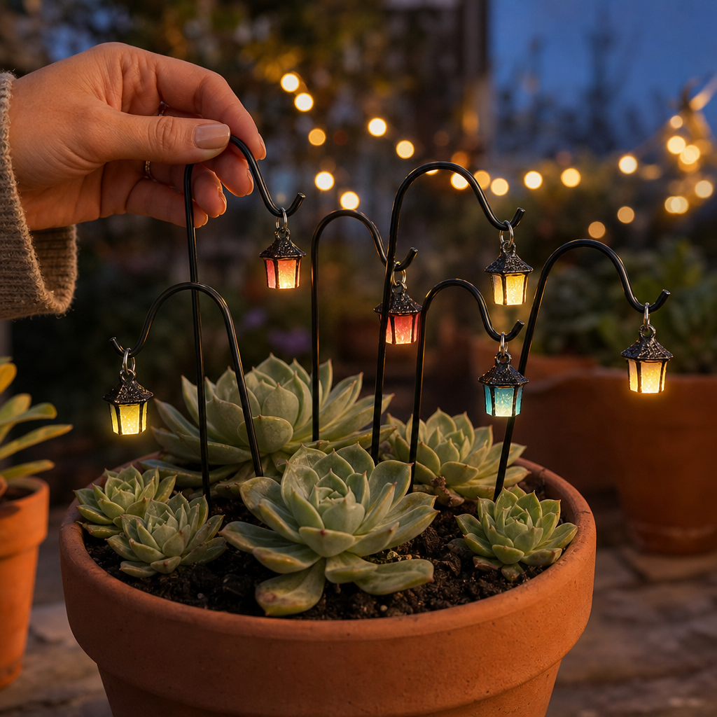 Duskwick – Glow-In-The-Dark Retro Lantern Plant Stake (7 Pcs)