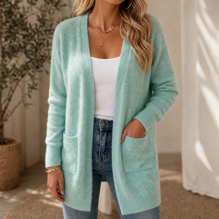 Mayfield – Longline Open-Front Wool Knit Cardigan