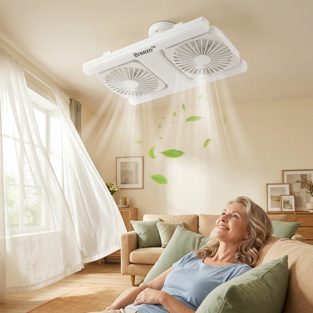 Breezo™ – Screw-In Ceiling Fan with LED Light