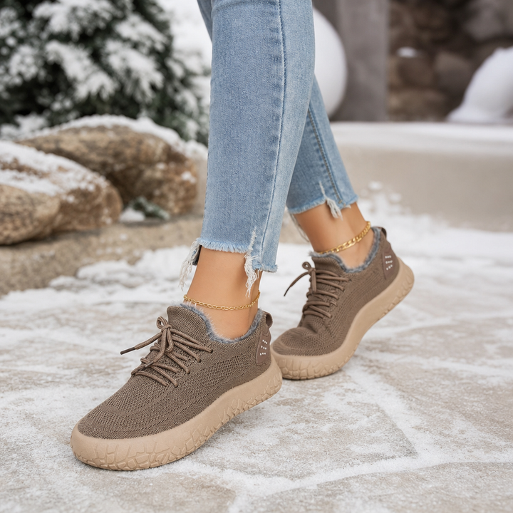 Plushway – Fleece-Lined Brown Casual Shoes