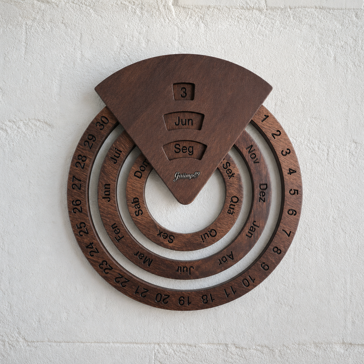 Everwood Calendar – Three-Ring Wooden Perpetual Calendar