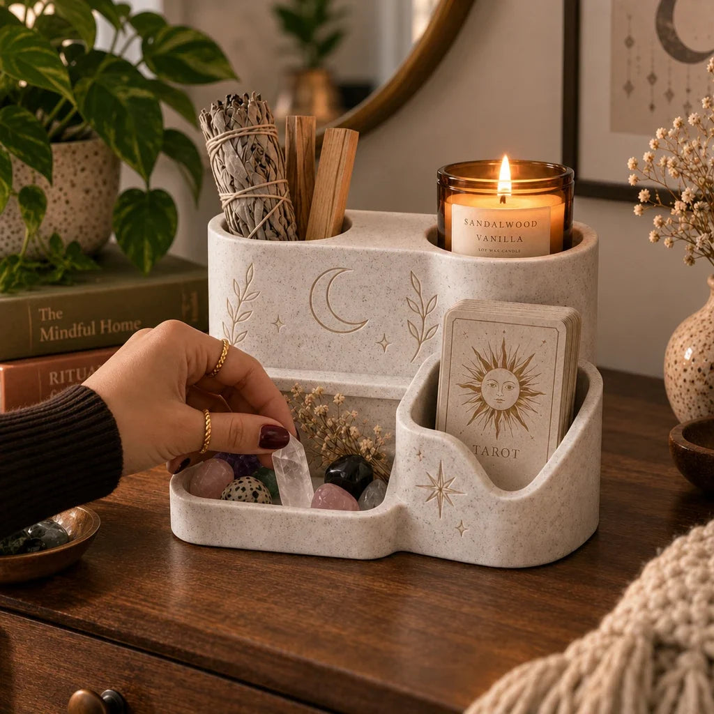 Altar & Aura – Celestial Divided Tarot Card Organizer