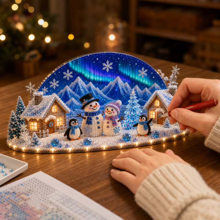 Winterglow Village – Rhinestone And Pearl Christmas Village Kit