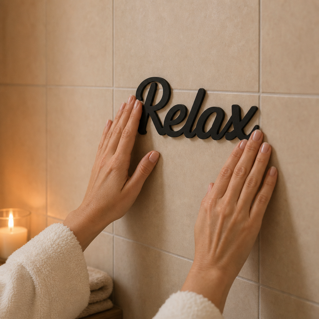 Millhouse Woodcraft – Layered Wood Cutout Bathroom Wall Sign Set