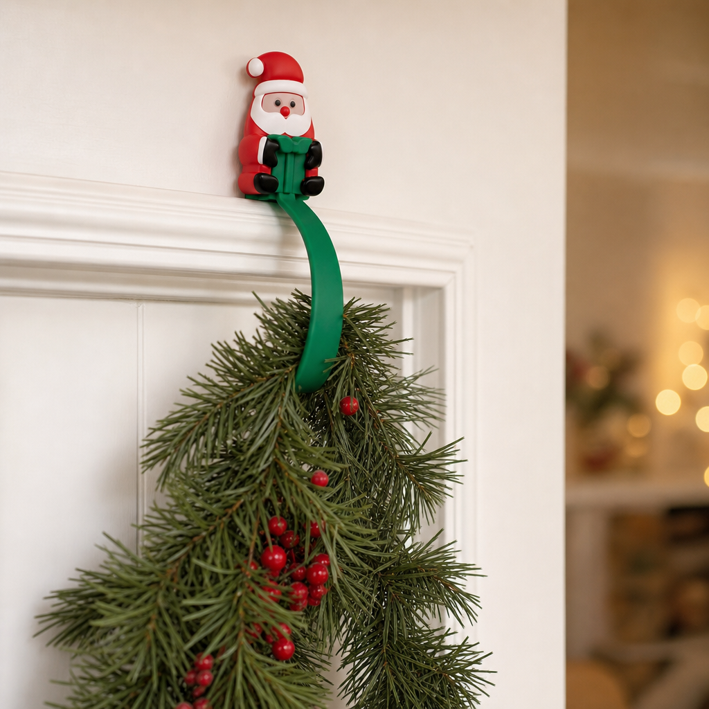 Santa Snaps – Santa-Shaped Adhesive Wall Hooks
