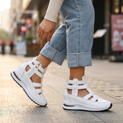 Veluna™ - Caged Wedge Sandals with Hidden Platform
