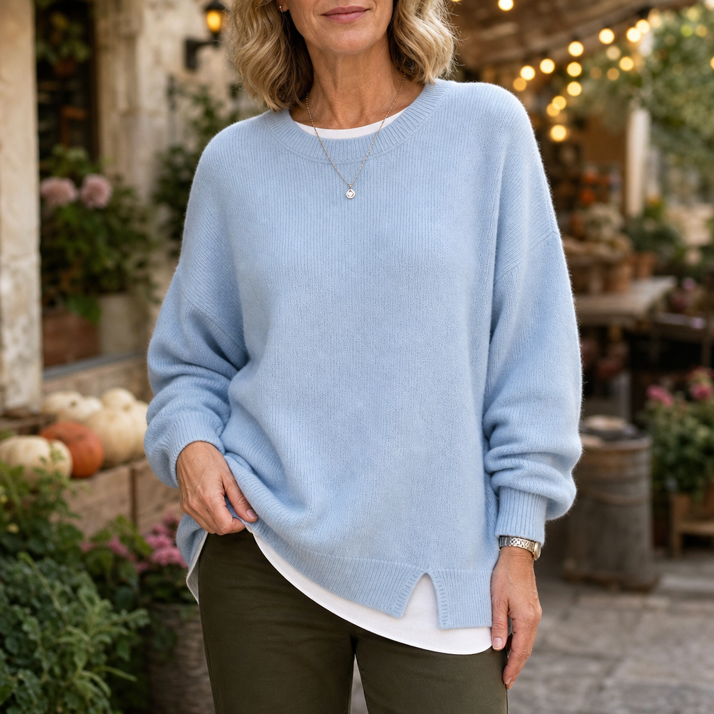 Layerlyn – Contrast Trim Layered-Look Sweater