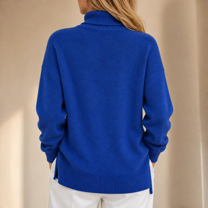 Wearbella – Ribbed High-Neck Side-Slit Sweater