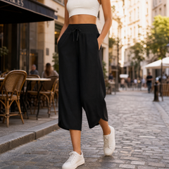Lunavia™ Wide-Leg Tulip-Hem Capri Pants with Pockets