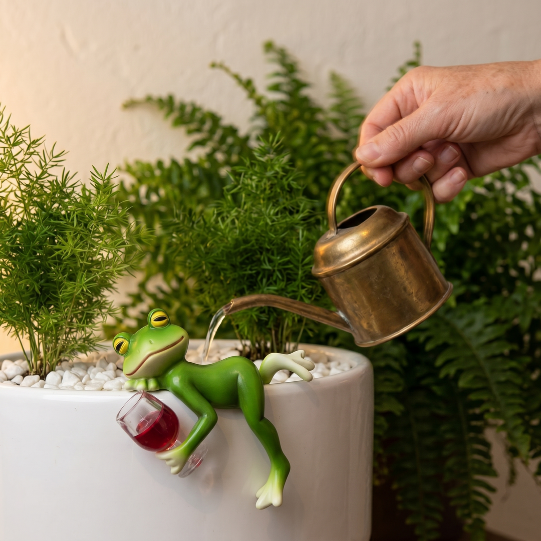 Hopwell™ – Wine-Sipping Frog Planter Ornament