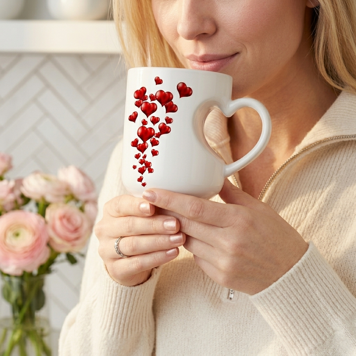 Lovira™ - Heart-Reveal Coffee Mug with Hidden Hearts