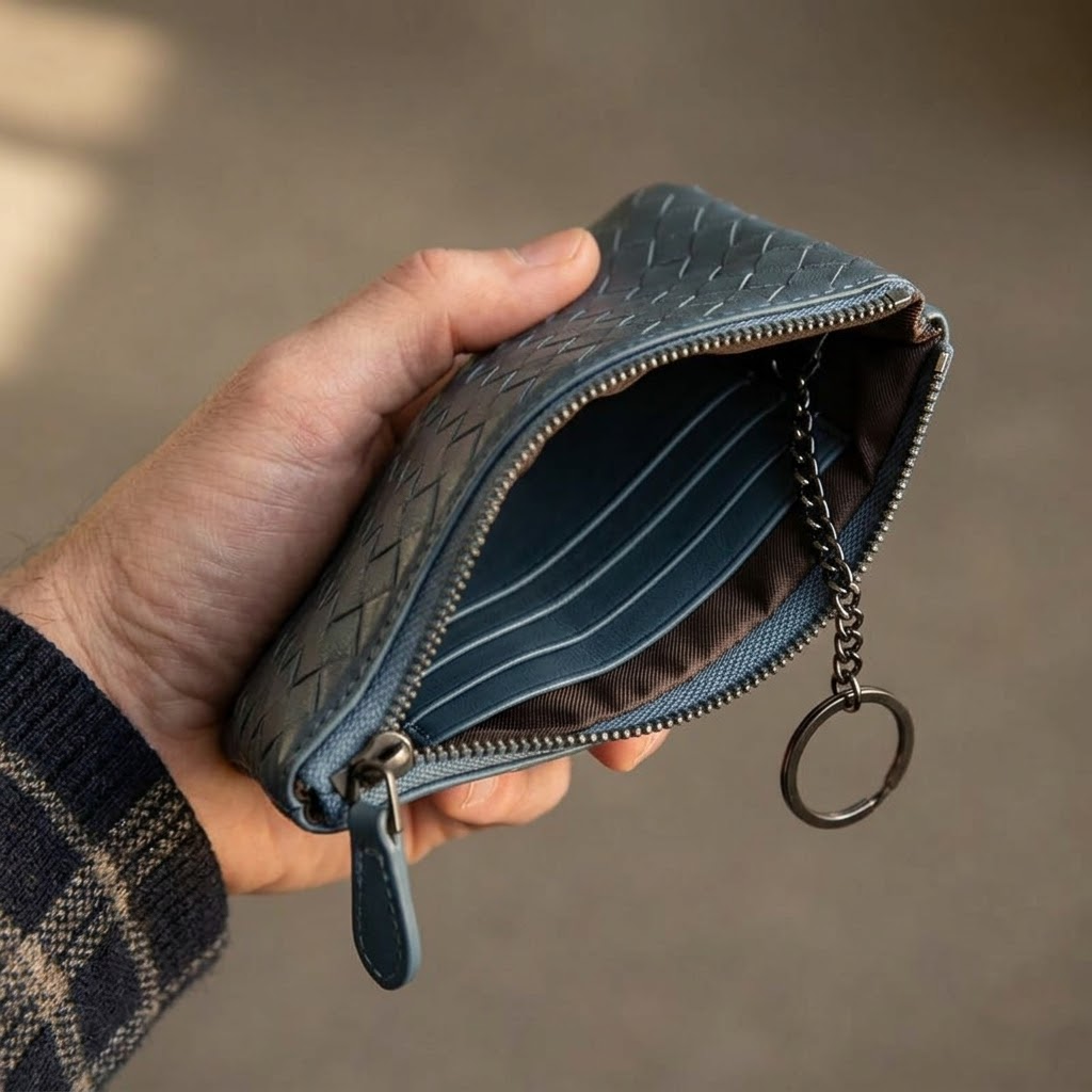 Veloura™ – Handwoven Lambskin Card Wallet