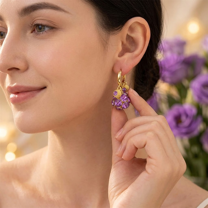 Violetta™ Romantic Amethyst Crystal Earrings for Her