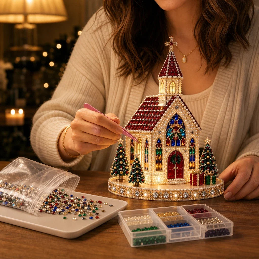 Glowspire – Gem-Decorated 3D Christmas Church Kit
