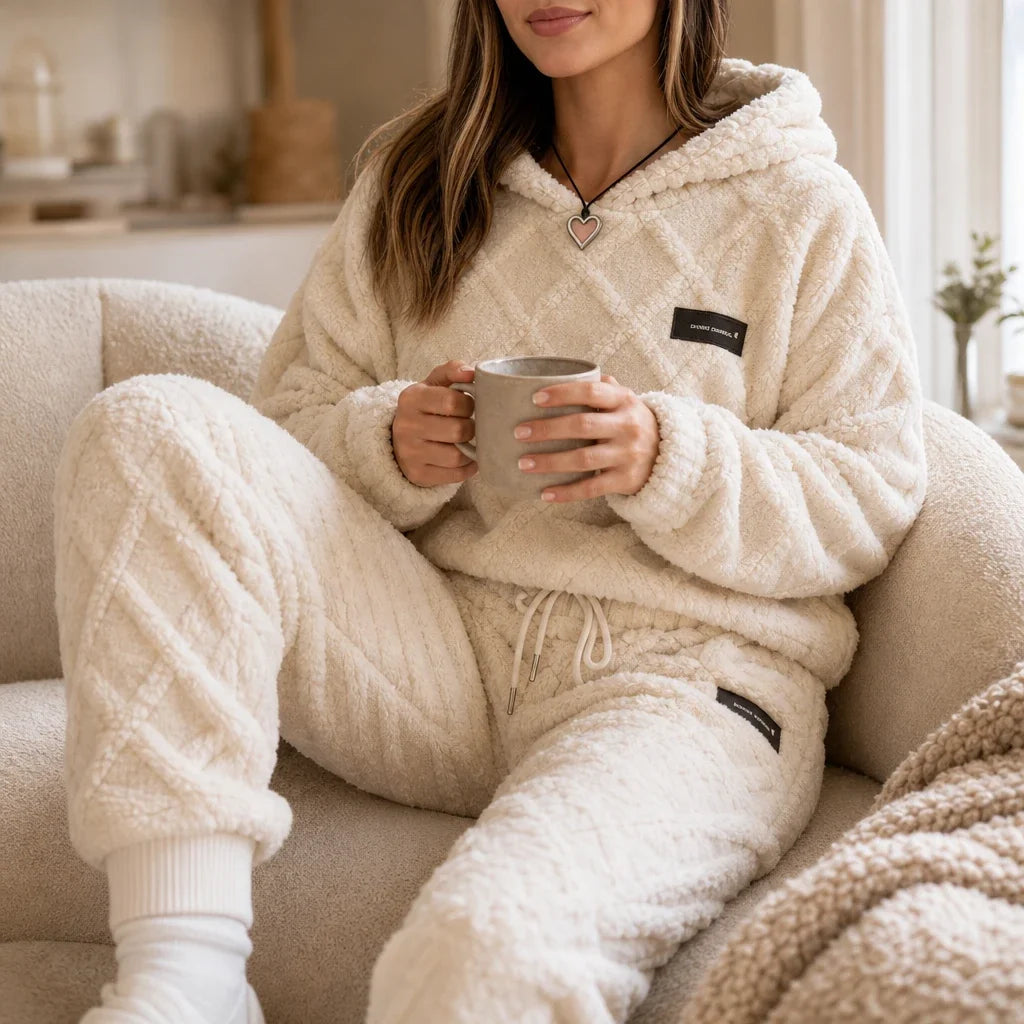 Emberelle – Embossed Plush Tracksuit Set