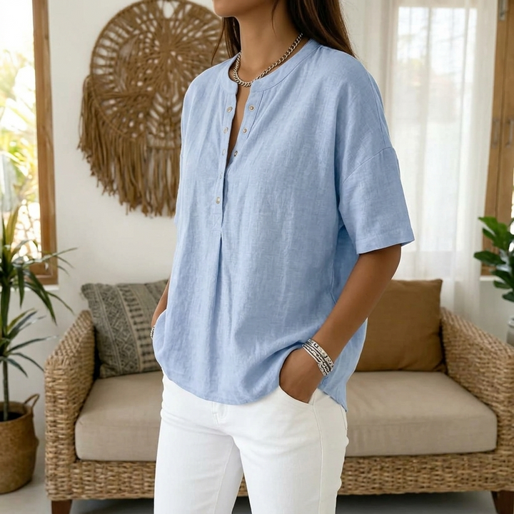 Lunavia™ – Effortless Henley Blouse