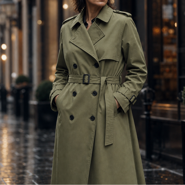 Mayfield – Double-Breasted Belted Long Trench Coat