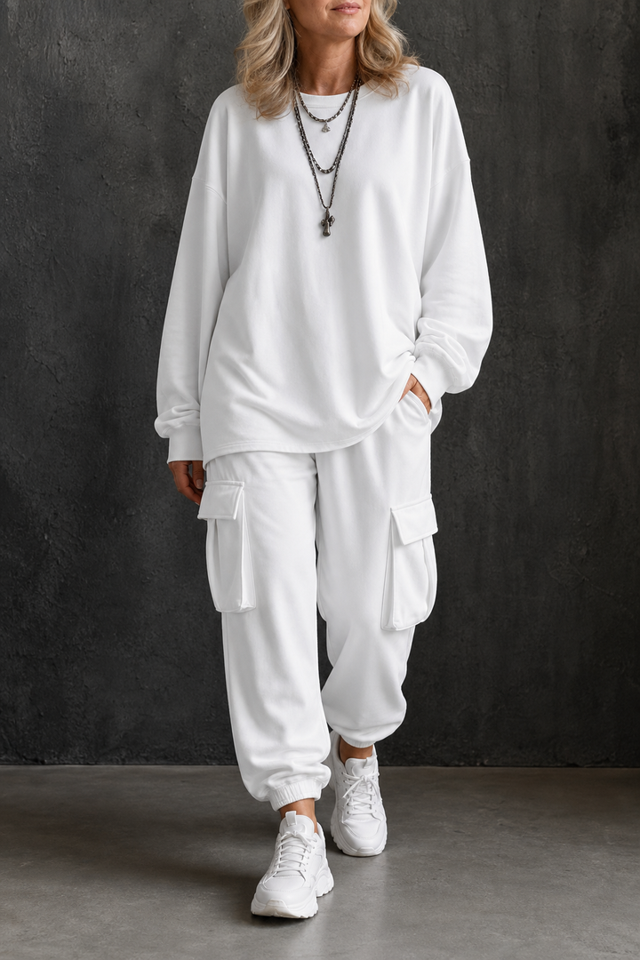 Dayworn – Round Neck Top And Cargo Pants Set