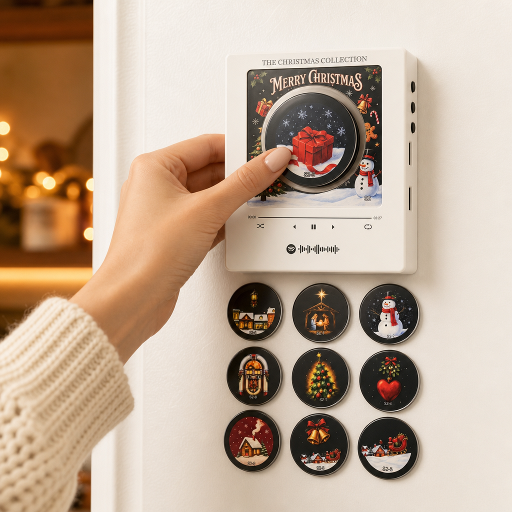 Carolena – 9-Song Musical Christmas Vinyl-look Fridge Magnet Set