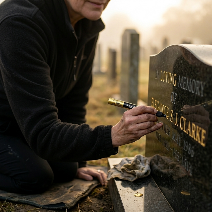 StoneTouch™ – Weatherproof Gold Marker for Headstones