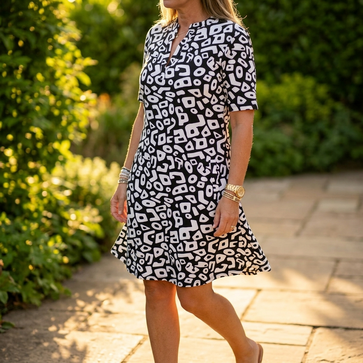 Vivara™ – Breezy V-Neck Printed Dress
