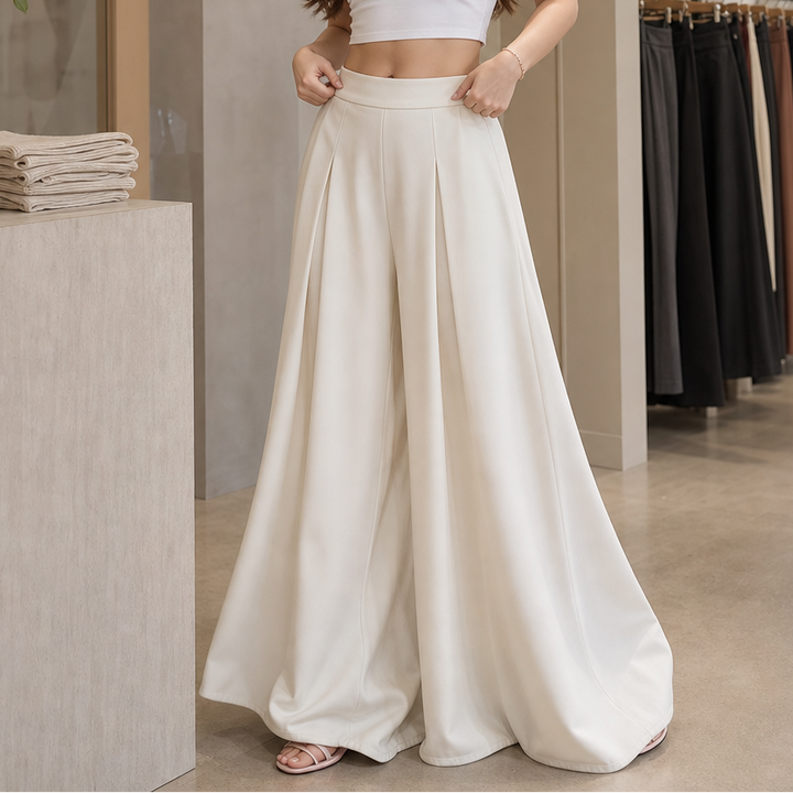 Pleat & Poise – High-Rise Pleated Wide-Leg Trousers