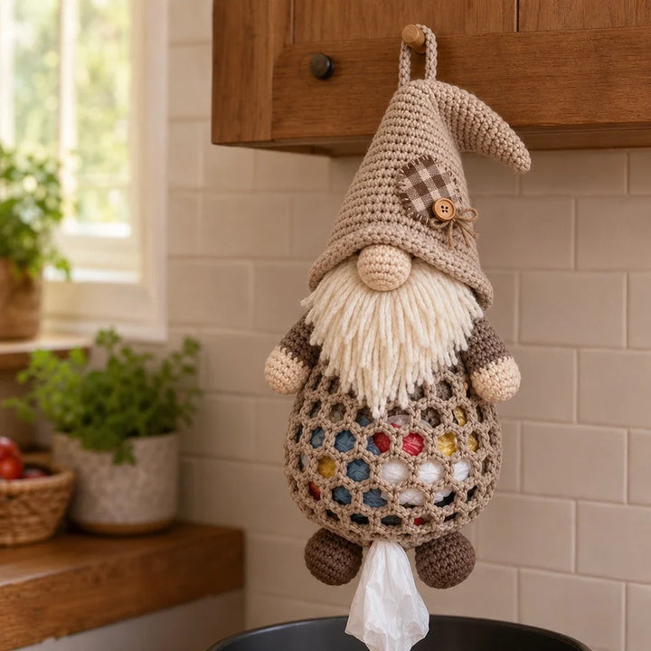 Gnome & Gather – Crochet Gnome Bag Holder
