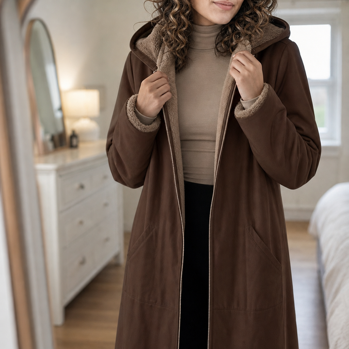 Wintervale – Hooded Shearling-Lined Full-Length Coat