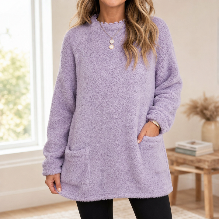 Coreheat – Brushed Fleece-Lined Longline Tunic Top