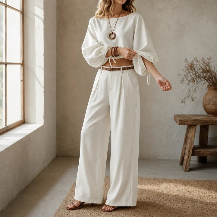 Setluna – Crop Top And Wide-Leg Trouser Set