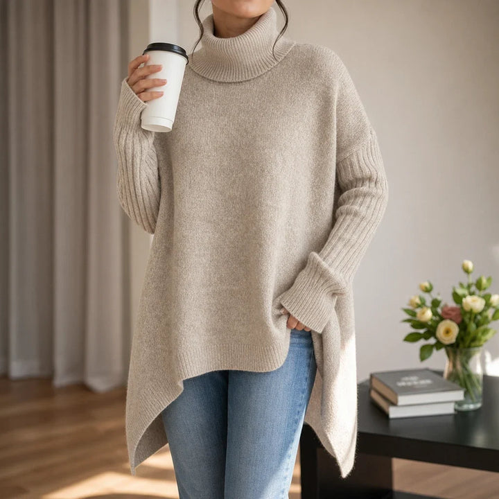 Avenza – Oversized Asymmetrical Turtleneck Sweater