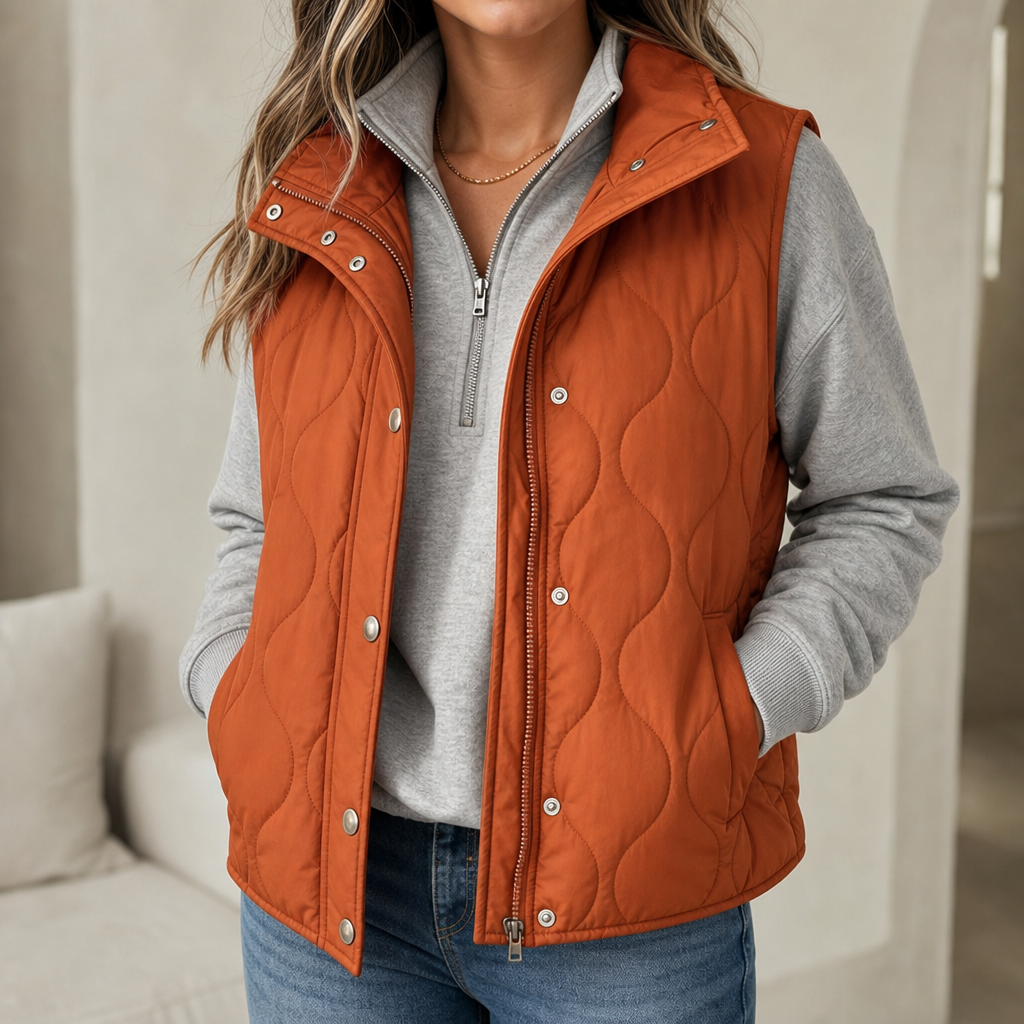 Wavelyn – Wavy Quilted Cropped Vest