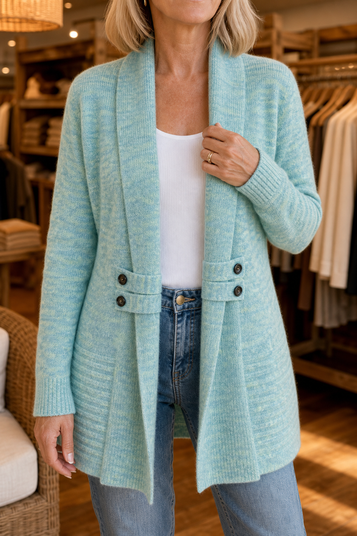 Wearbella – Double-Breasted Belted Knit Cardigan