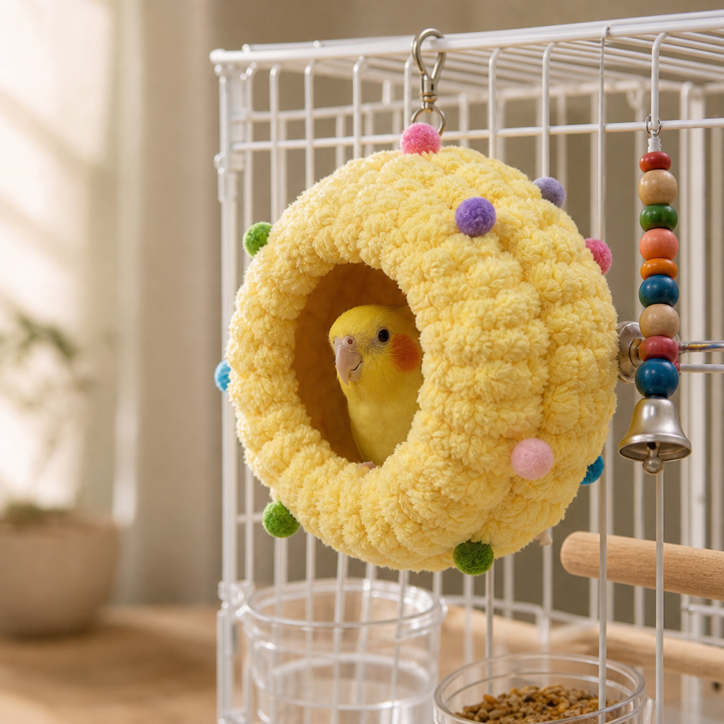 NestlePerch – Hanging Coral-Fleece Bird Bed (2-Pack)