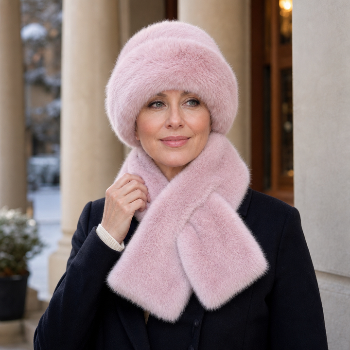 Veluna – Plush Winter Scarf And Hat Set