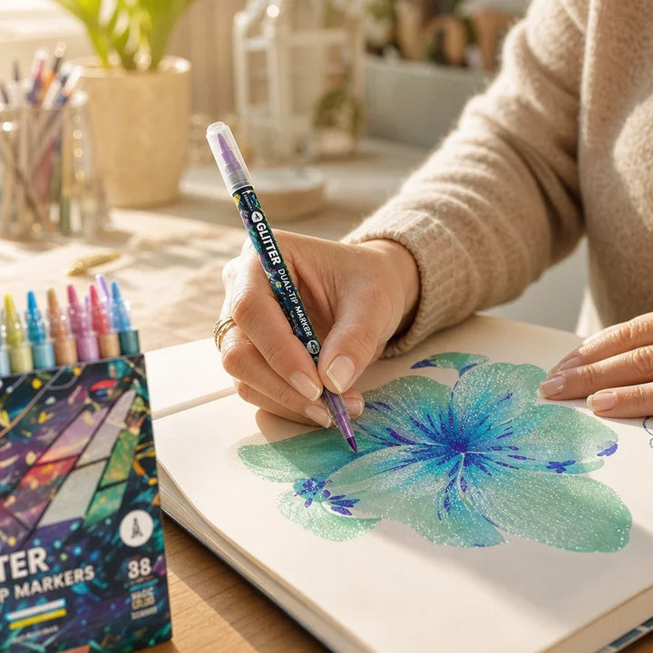 GlimmerDuo – Dual-Tip Glitter Acrylic Paint Markers
