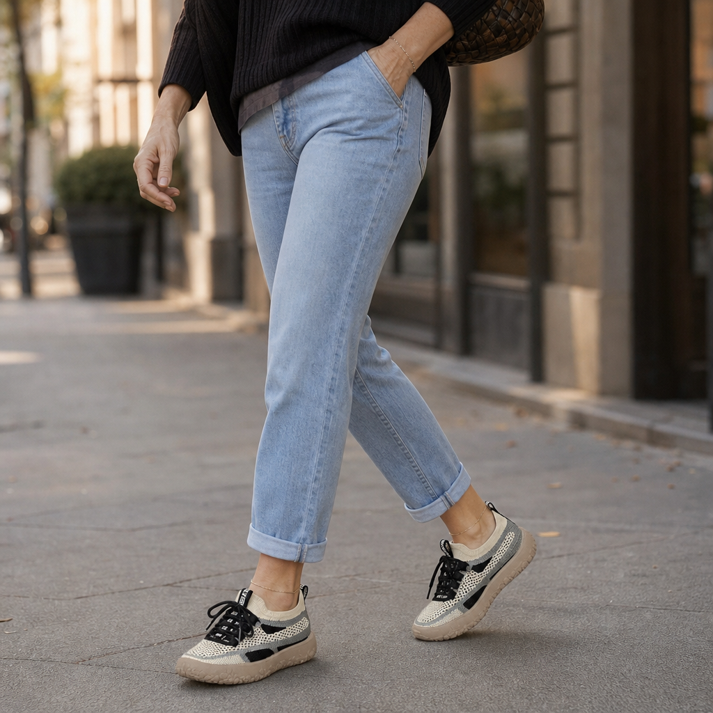 Vivelyn – Knit Upper Cushioned Sole Casual Sneakers