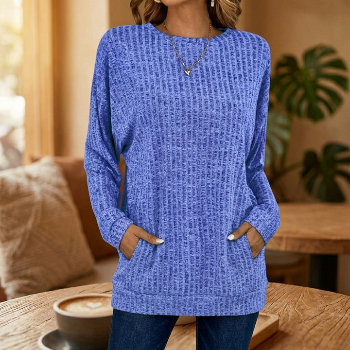 Wovelle™ – Waffle Knit Oversized Sweater