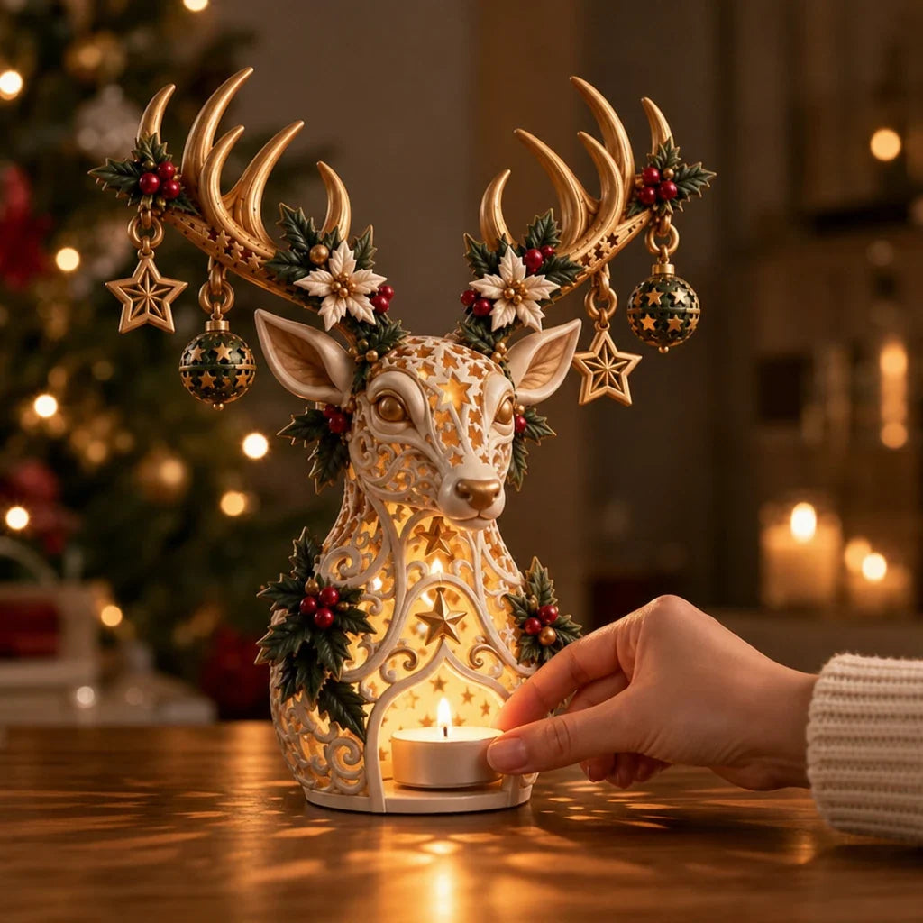 Starlit Fawn – Reindeer Christmas Tealight Holder