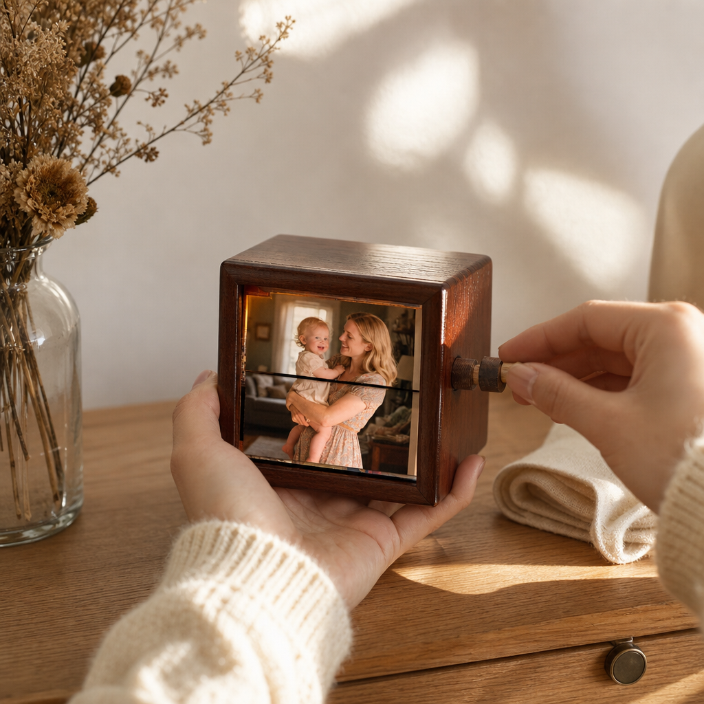 Memory Turn – Hand-Cranked Illuminated Photo Box